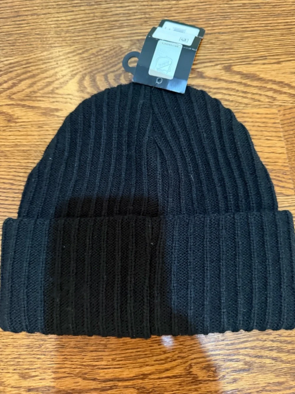 47 Kids Black Ribbed Beanie with Flyers Patch